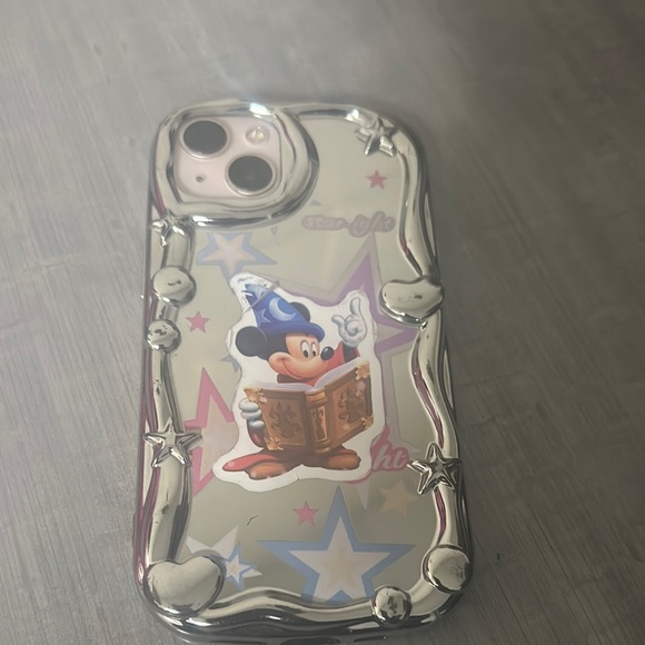 Silver Phone Case with Cartoon Design